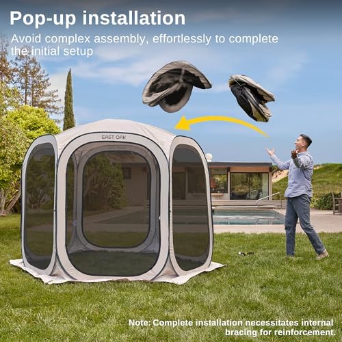 Screen House Tent Pop-Up, Portable Screen Room Canopy Instant Screen Tent 12 x 12 FT with Carry Bag for Patio, alternate view