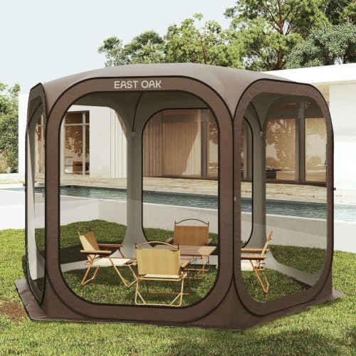 Screen House Tent Pop-Up, Portable Screen Room Canopy Instant Screen Tent 10 x 10 FT with Carry Bag for Patio