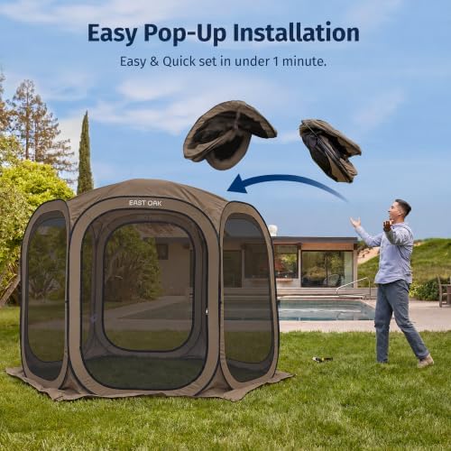 Screen House Tent Pop-Up, Portable Screen Room Canopy Instant Screen Tent 10 x 10 FT with Carry Bag for Patio, alternate view
