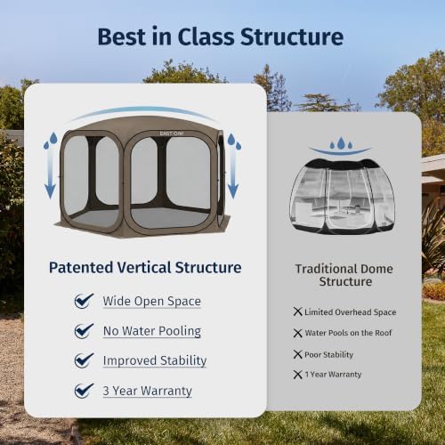 Screen House Tent Pop-Up, Portable Screen Room Canopy Instant Screen Tent 10 x 10 FT with Carry Bag for Patio, alternate view