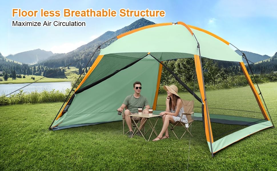 Screened Canopy Tent, 12 x 12 ft with Zippered Enclosure, UPF50+ Sun Protection, Bug-Free Outdoor Shelter for, alternate view
