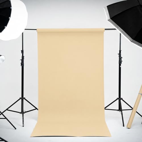 Seamless Paper Backdrop Beige Cream Paper Backdrop for Photoshoot (86''x32.8' Ivorine), alternate view 2