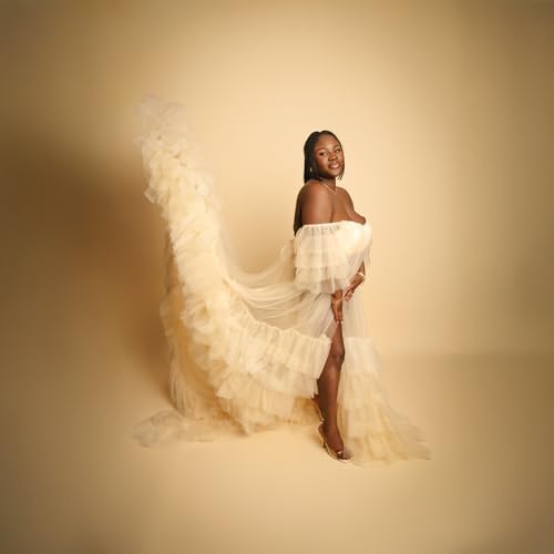 Seamless Paper Backdrop Beige Cream Paper Backdrop for Photoshoot (86''x32.8' Ivorine), alternate view 5