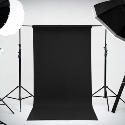 Seamless Paper Backdrop Black Seamless Backdrop Paper Rolls (53''x16.4' Jet), alternate view 2