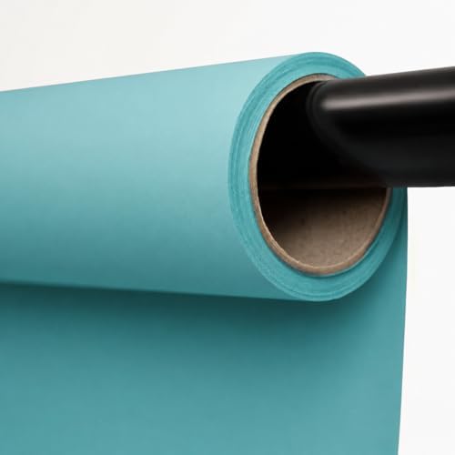 Seamless Paper Backdrop for Photography Solid Blue Backdrop Paper (106.8''x32.8' Lite Blue)