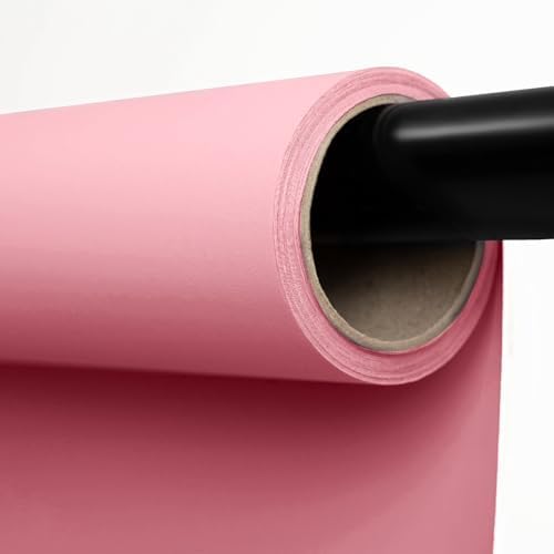 Seamless Paper Backdrop for Photography Solid Pink Backdrop Paper (53''x16.4' Baby Pink)