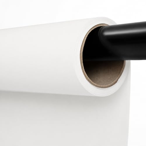 Seamless Paper Backdrop for Photography Solid White Photo Backdrop Paper (53''x32.8' Arctic White)