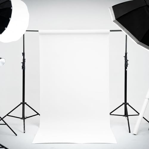 Seamless Paper Backdrop for Photography Solid White Photo Backdrop Paper (53''x32.8' Arctic White), alternate view 2