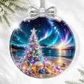 Seaside Christmas Tree Ornament Crystal Glass 3*3.3 IN for Xmas Tree Décor