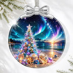 Seaside Christmas Tree Ornament Crystal Glass 3*3.3 IN for Xmas Tree Décor