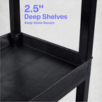 SEC111HD-B 24" x 18" Plastic Utility Cart- Three Shelf- Black, alternate view 4
