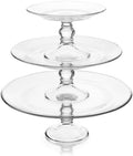 Selene 3 Tier Serving Stand Set, Elegant, Curvy Style Glass Dessert Stand, Dishwasher Safe 3 Tiered Dessert