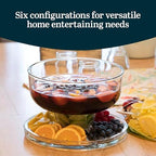 Selene 6-in-1 Domed Cake Stand, Unique Space Saving Glass Cake Stand with Dome, Multi-Purpose Dip Bowl To Serve, alternate