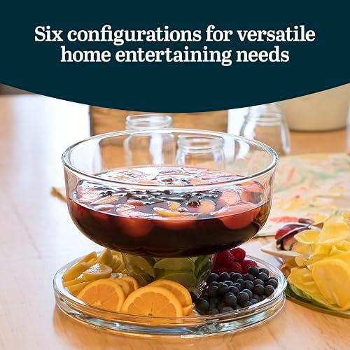 Selene 6-in-1 Domed Cake Stand, Unique Space Saving Glass Cake Stand with Dome, Multi-Purpose Dip Bowl To Serve, alternate