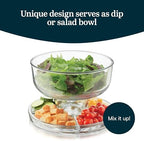 Selene 6-in-1 Domed Cake Stand, Unique Space Saving Glass Cake Stand with Dome, Multi-Purpose Dip Bowl To Serve, alternate