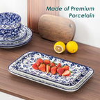 SELENE Ceramic Serving Platters Set of 3, 16/14/12 Inch in 16"/14"/12" in Vintage Blue B, alternate view 5
