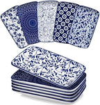 Selene Rectangular Dinner Plates 9.5"x5.6"Inch, Ceramic in 9.5 Inch in Cobalt Blue