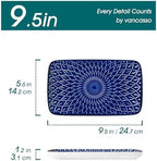 Selene Rectangular Dinner Plates 9.5"x5.6"Inch, Ceramic in 9.5 Inch in Cobalt Blue, alternate view 3