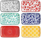 Selene Rectangular Salad Plates 8.5"x5.1"Inch, Set of 6 in 8.5 Inch in Vivid