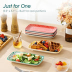 Selene Rectangular Salad Plates 8.5"x5.1"Inch, Set of 6 in 8.5 Inch in Vivid, alternate view 6