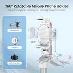 Selfie Stick Tripod with Fill Light & Bluetooth Remote in White, alternate view 4