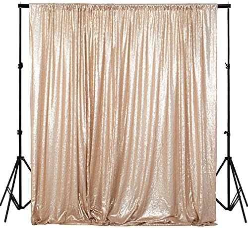 Sequence Backdrop Champagne 8FTx10FT Sequin Photo Backdrop Sequin-Backdrop-Curtain Elegant Backdrops 8x10-0827E