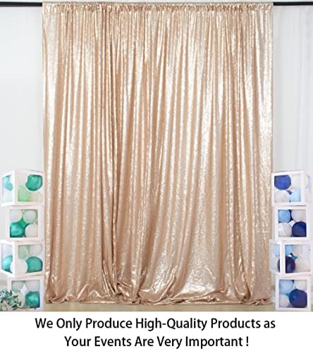 Sequence Backdrop Champagne 8FTx10FT Sequin Photo Backdrop Sequin-Backdrop-Curtain Elegant Backdrops 8x10-0827E, alternate