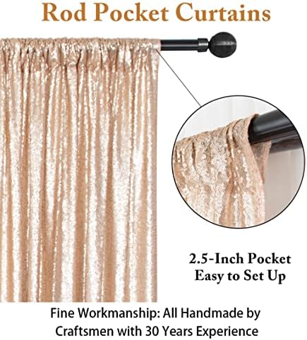 Sequence Backdrop Champagne 8FTx10FT Sequin Photo Backdrop Sequin-Backdrop-Curtain Elegant Backdrops 8x10-0827E, alternate