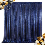 Sequin Backdrop 7FTx7FT Navy Blue Sequin Fabric Drapes Sparkle Backdrop for Photoshoot & Birthday Party in