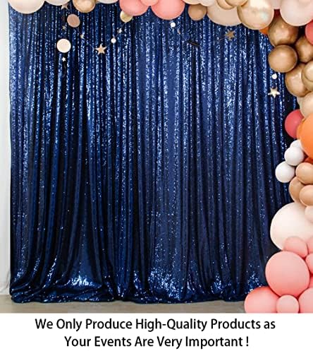 Sequin Backdrop 7FTx7FT Navy Blue Sequin Fabric Drapes Sparkle Backdrop for Photoshoot & Birthday Party in, alternate view 2