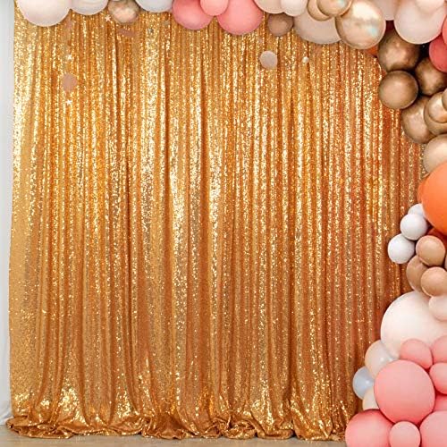 Sequin Backdrop - 7FTX7FT Photo Booth Backdrop with Gold Sequins for Parties and Photoshoots in 7FTx7FT in Gold