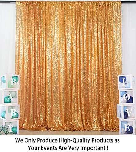 Sequin Backdrop - 7FTX7FT Photo Booth Backdrop with Gold Sequins for Parties and Photoshoots in 7FTx7FT in Gold, alternate