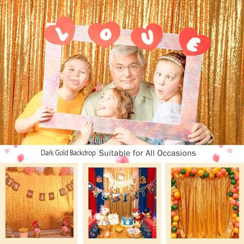 Sequin Backdrop - 7FTX7FT Photo Booth Backdrop with Gold Sequins for Parties and Photoshoots in 7FTx7FT in Gold, alternate
