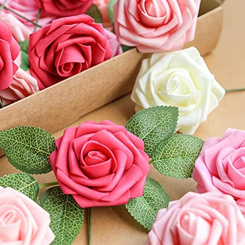 Seriesa Red Rose 100pcs Real Looking Artificial Flowers w/Stem in Seriesa Red, alternate view 2