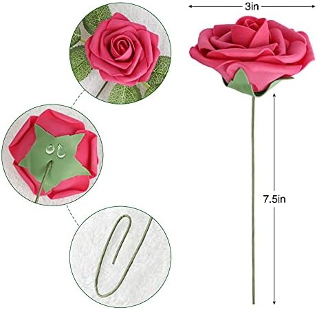 Seriesa Red Rose 100pcs Real Looking Artificial Flowers w/Stem in Seriesa Red, alternate view 3
