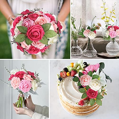 Seriesa Red Rose 100pcs Real Looking Artificial Flowers w/Stem in Seriesa Red, alternate view 5