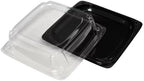 Serving Catering Tray Base & Lid Combo, 10.7X10.7X3.76 in, PET Black Clear Square, Freezer Safe, Case of 25 in, alternate