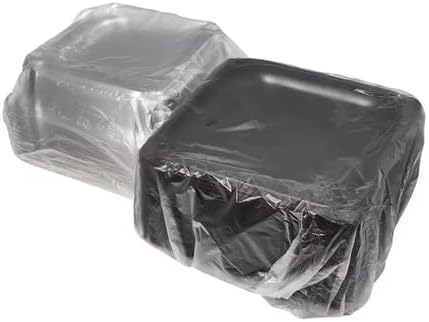 Serving Catering Tray Base & Lid Combo, 10.7X10.7X3.76 in, PET Black Clear Square, Freezer Safe, Case of 25 in, alternate