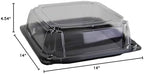 Serving Catering Tray Base & Lid Combo, 14X14X4.54 in, PET Black Clear Square, Freezer Safe, Case of 25 in Black, alternate