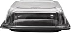 Serving Catering Tray Base & Lid Combo, 14X14X4.54 in, PET Black Clear Square, Freezer Safe, Case of 25 in Black, alternate