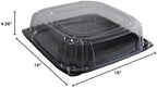 Serving Catering Tray Base & Lid Combo, 16X16X4.56 in, PET Black Clear Square, Freezer Safe, Case of 25 in Black, alternate