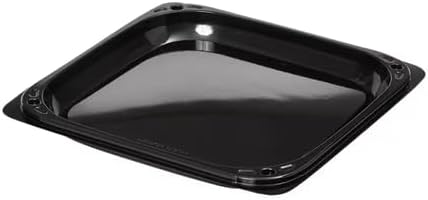 Serving Catering Tray Base & Lid Combo, 16X16X4.56 in, PET Black Clear Square, Freezer Safe, Case of 25 in Black, alternate