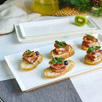 Serving Platter, 15.5/13.8/11.7 Inch Rectangle Porcelain Serving Trays, Serving Dishes for Entertaining, White, alternate