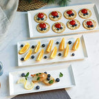 Serving Platter, 15.5/13.8/11.7 Inch Rectangle Porcelain Serving Trays, Serving Dishes for Entertaining, White, alternate