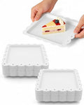Serving Platter, 24 Pack Plastic Serving Tray Reusable Serving Trays with Lace Rim Appetizer Trays, Food Trays