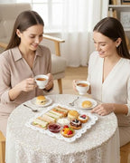 Serving Platter, 24 Pack Plastic Serving Tray Reusable Serving Trays with Lace Rim Appetizer Trays, Food Trays, alternate