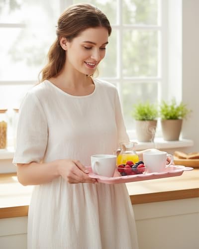 Serving Platter, 24 Pack Plastic Serving Tray Reusable Serving Trays with Lace Rim Appetizer Trays, Food Trays, alternate