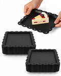 Serving Platter, 24 Pack Plastic Serving Tray Reusable Serving Trays with Lace Rim Appetizer Trays, Food Trays