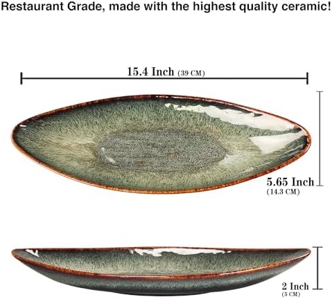 Serving Platter Olives Plate Large Serving Tray, Set of 4, for Entertaining, Porcelain Trays and Platters Sushi, alternate