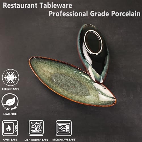 Serving Platter Olives Plate Large Serving Tray, Set of 4, for Entertaining, Porcelain Trays and Platters Sushi, alternate